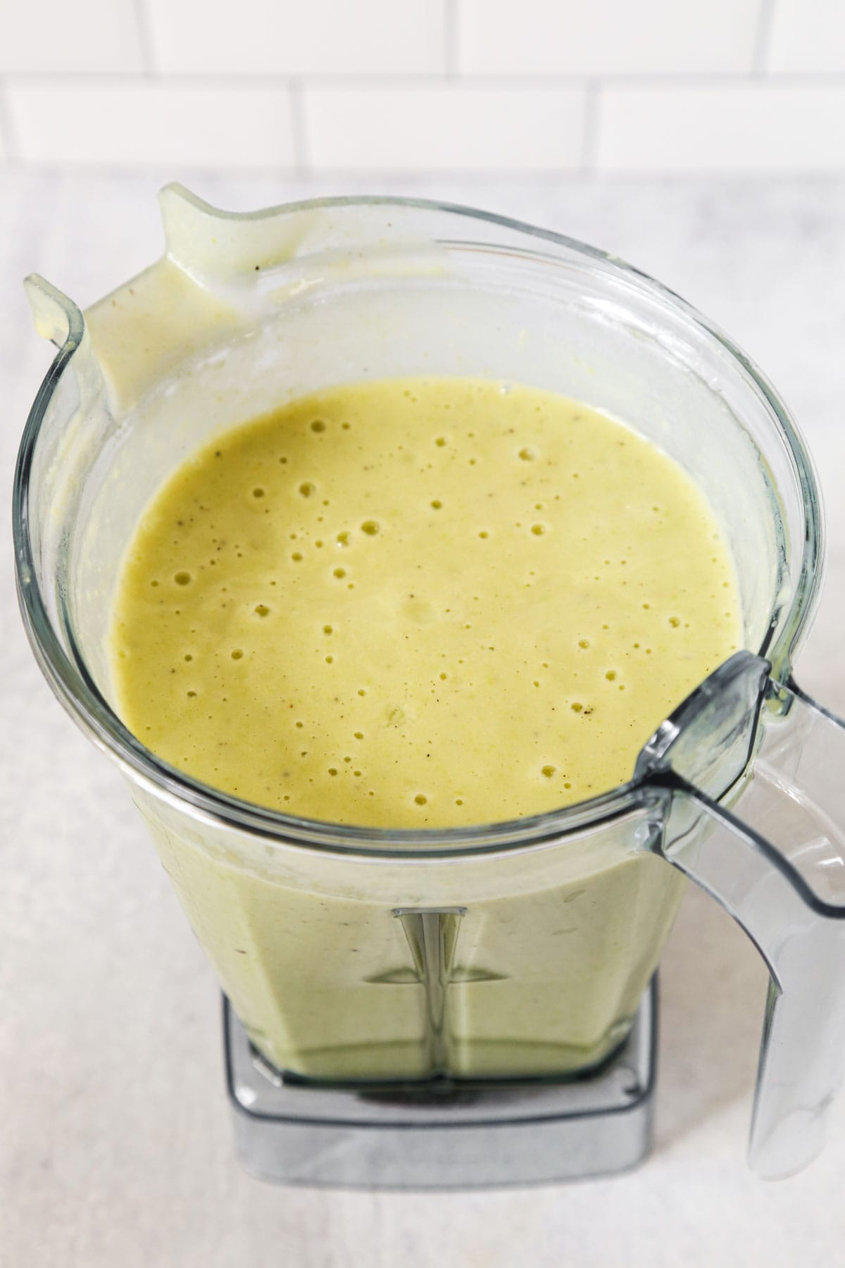 blended edamame and potatoes for vichyssoise