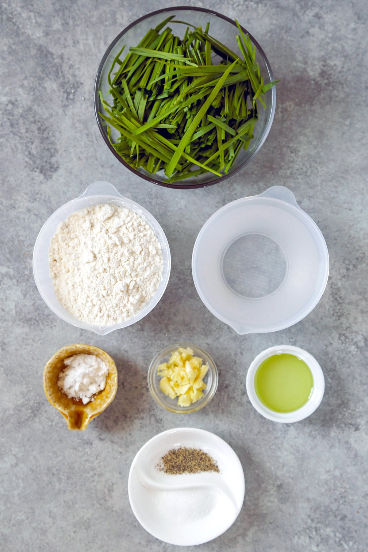 ingredients for buchujeon (Korean chive pancake)