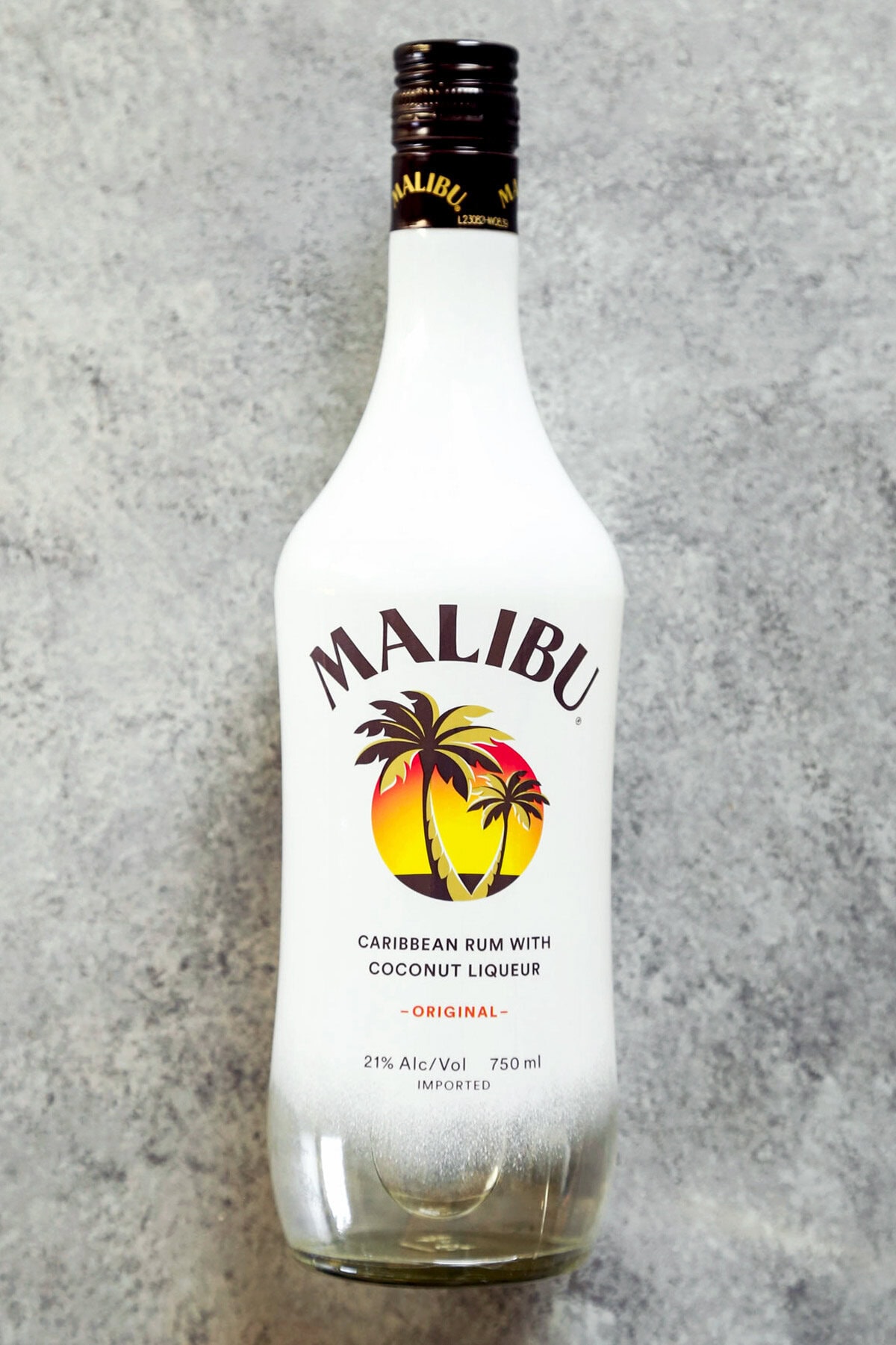 bottle of Malibu rum