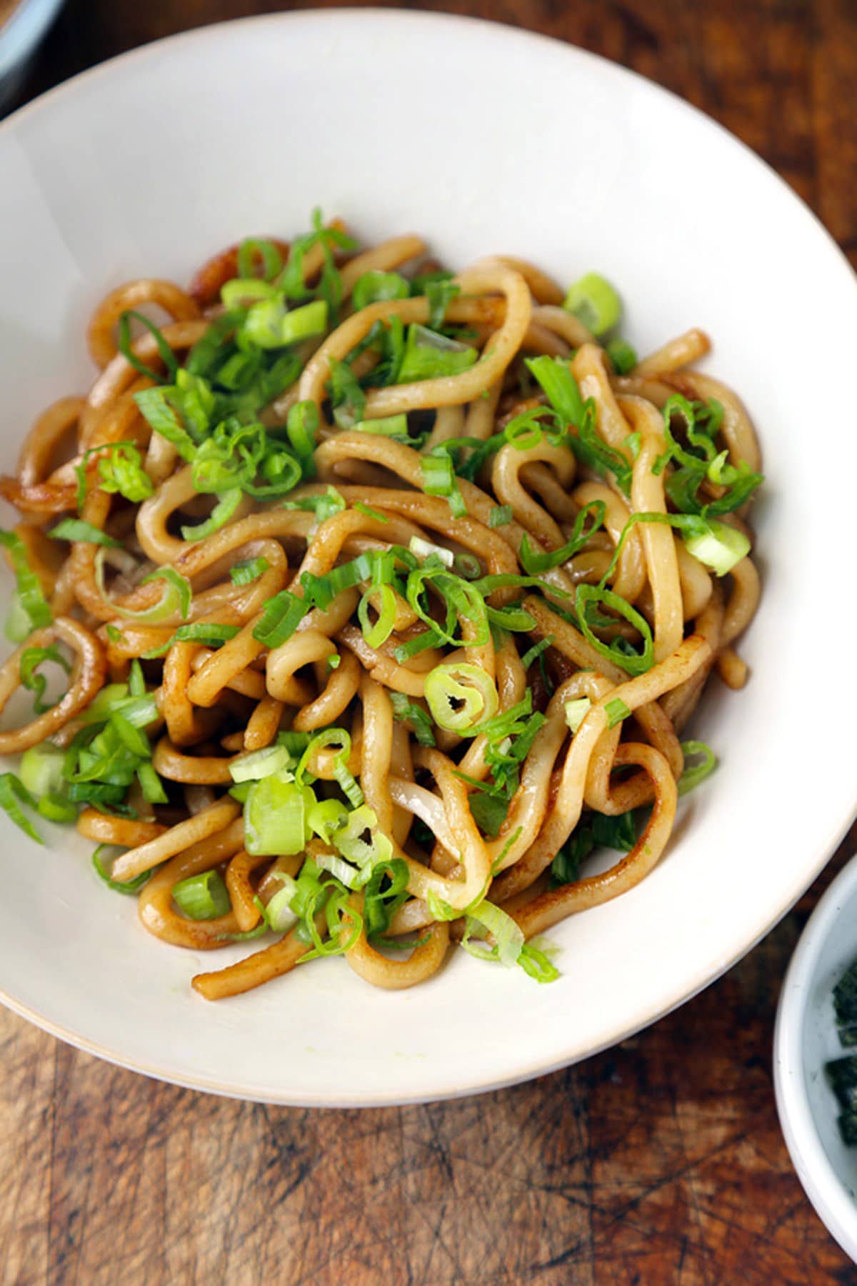 udon noodes with green onions