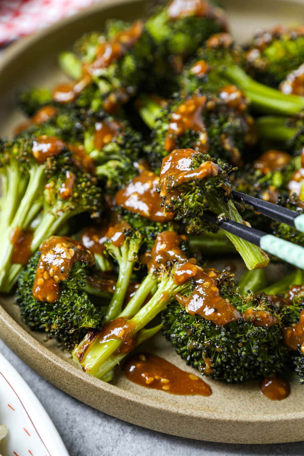 Roasted broccoli with miso sauce