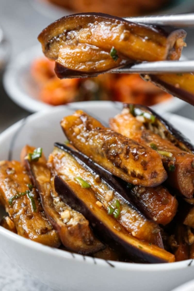 Steamed Korean Eggplant (Gaji Namul)