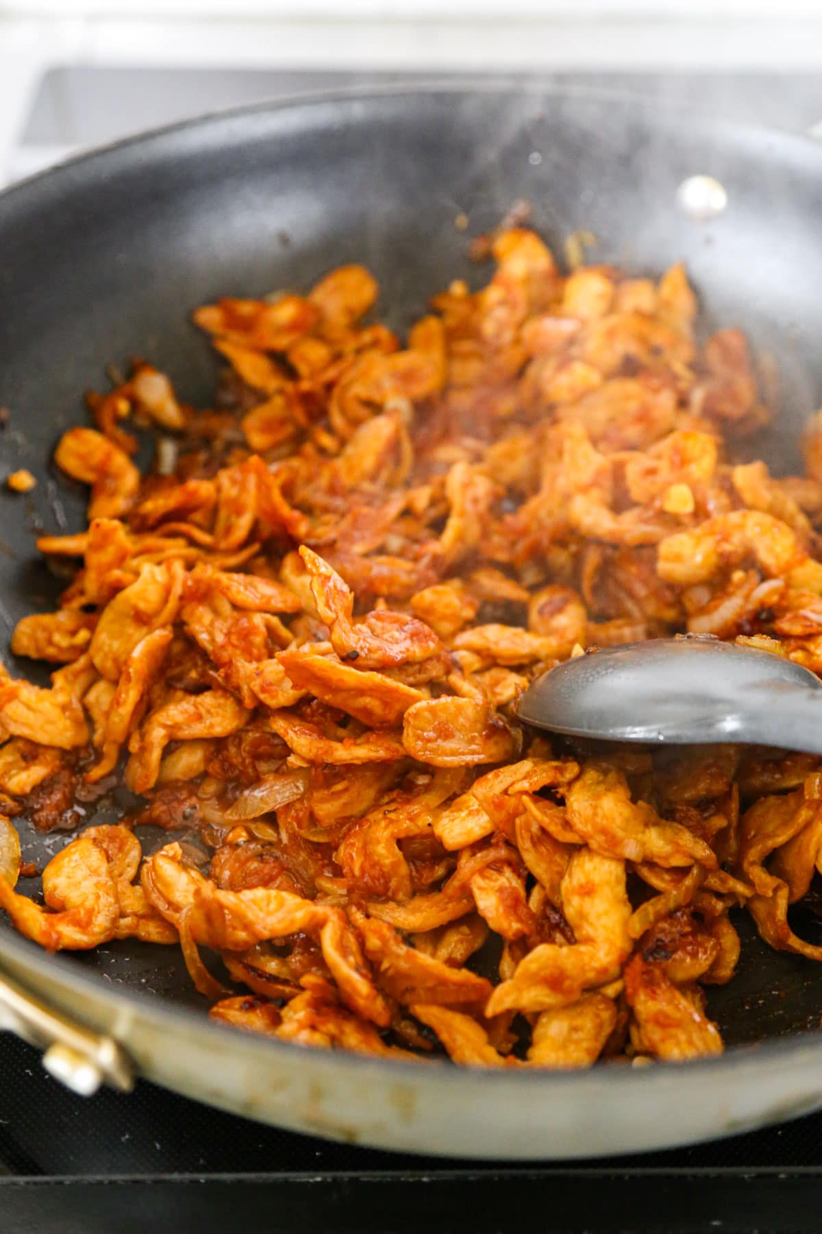 soy curls with Korean sauce