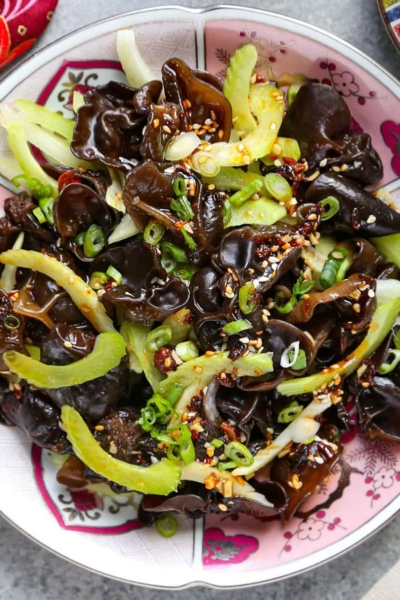 wood ear mushroom and celery salad
