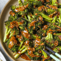 Roasted broccoli with miso sauce