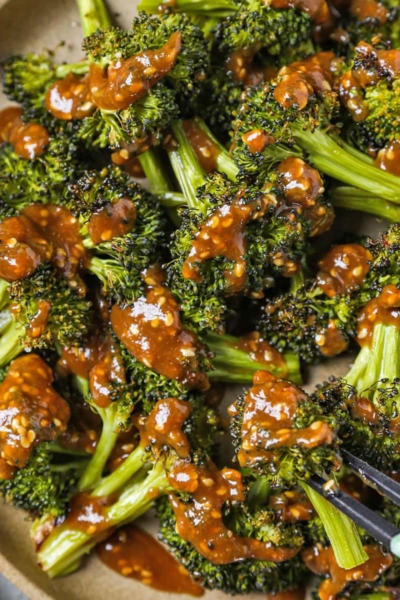 Roasted broccoli with miso sauce