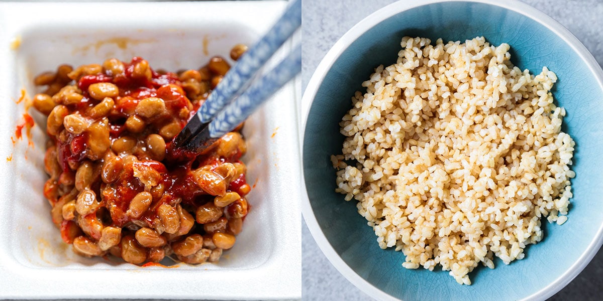 natto and rice