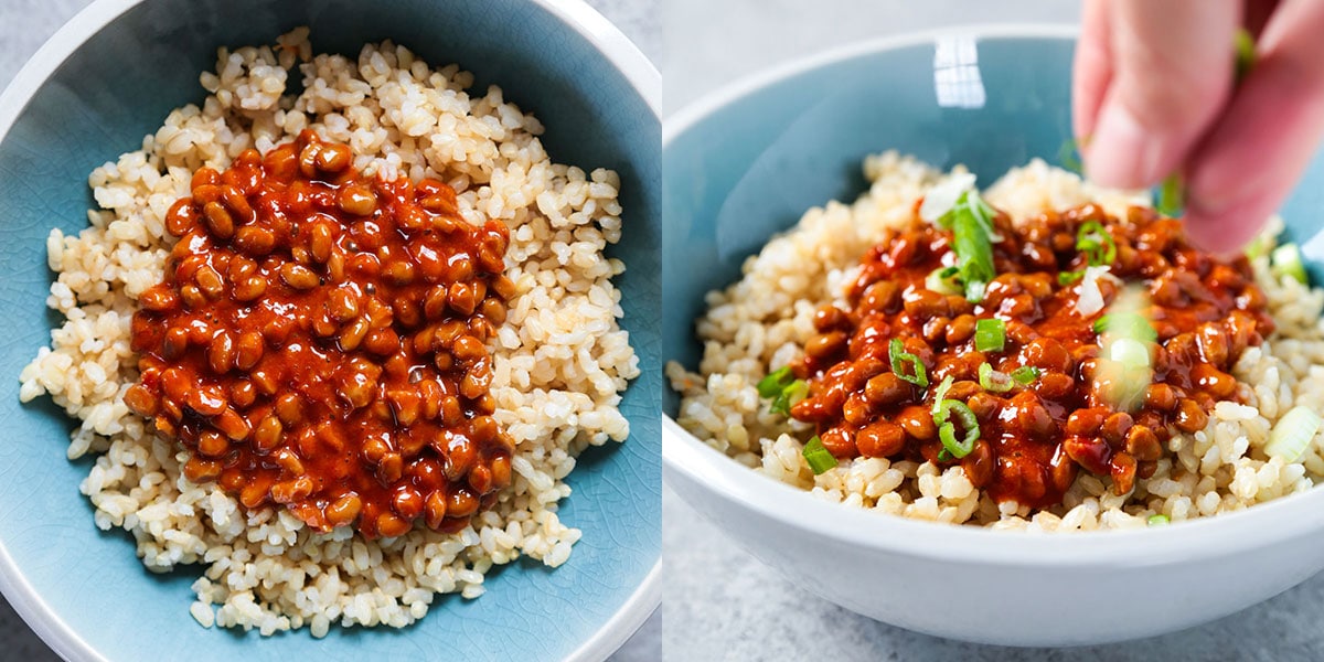 natto and rice