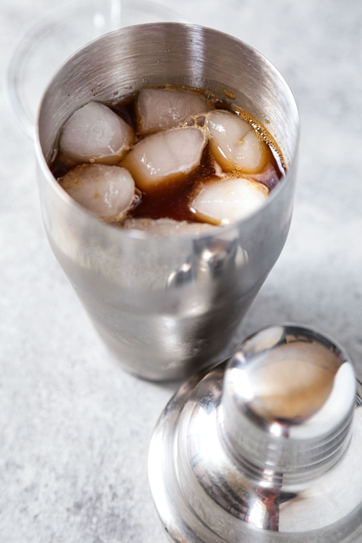 Cocktail shaker with coffee