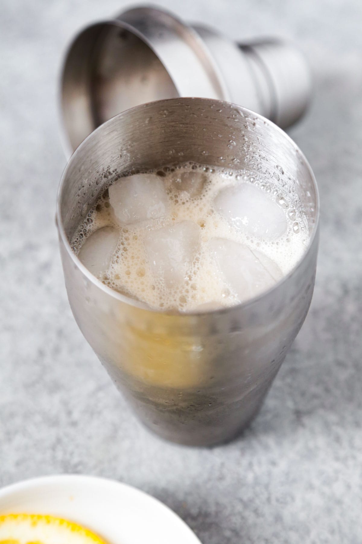 cocktail shaker with ice