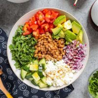 Mediterranean style natto rice bowl