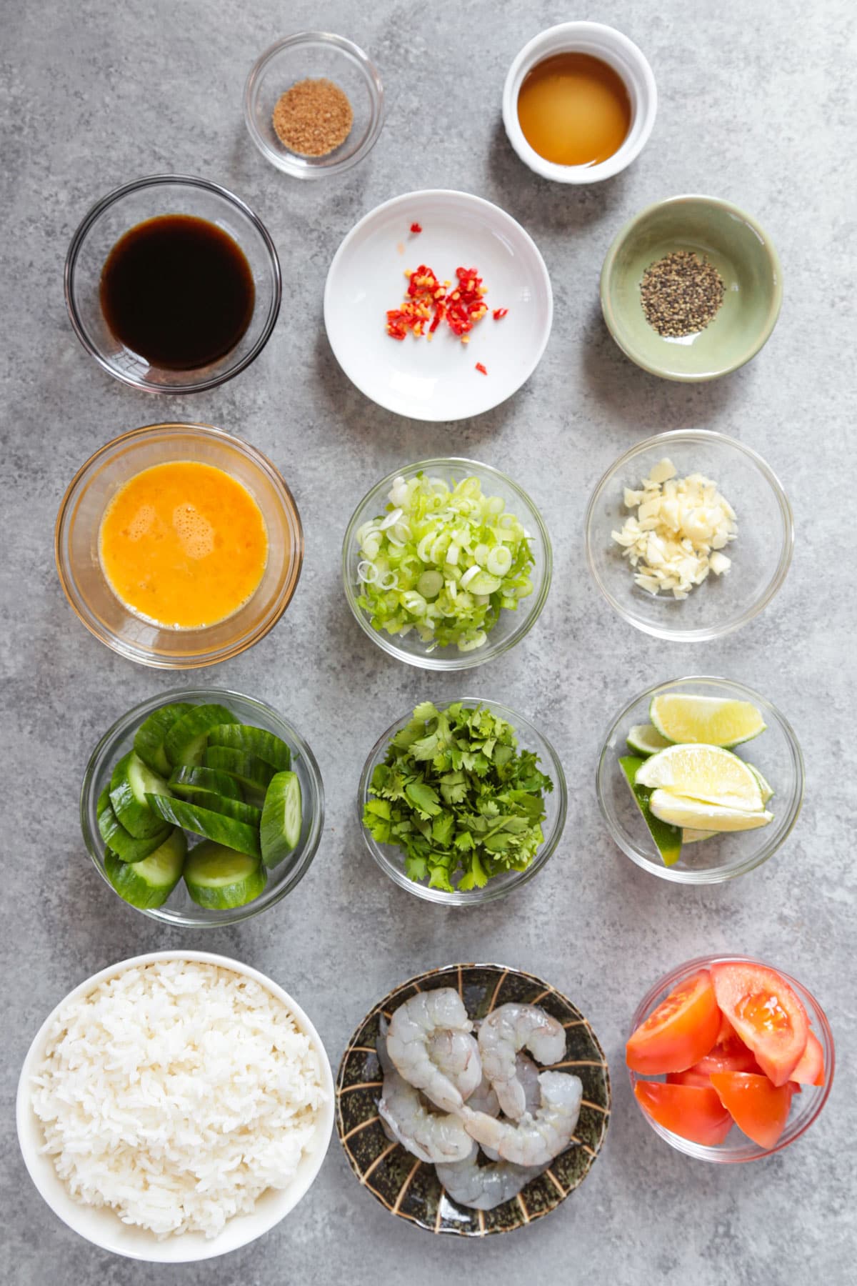 Thai fried rice ingredients