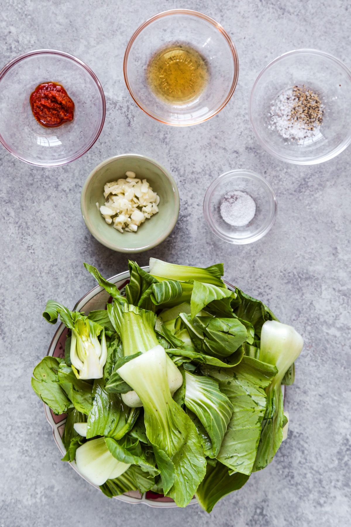 Baby bok choy stir fry ingredients