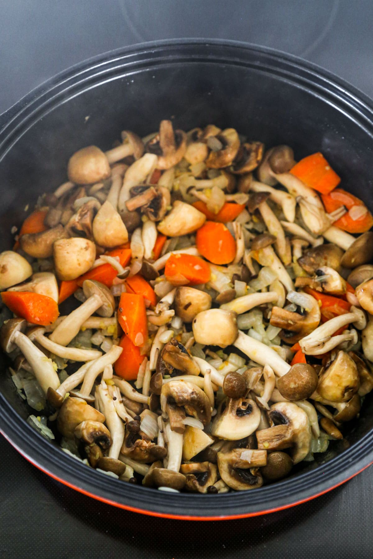 mushrooms and carrots