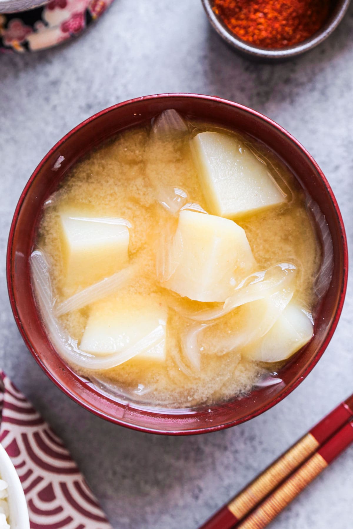 Potato miso soup