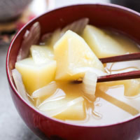 Potato miso soup