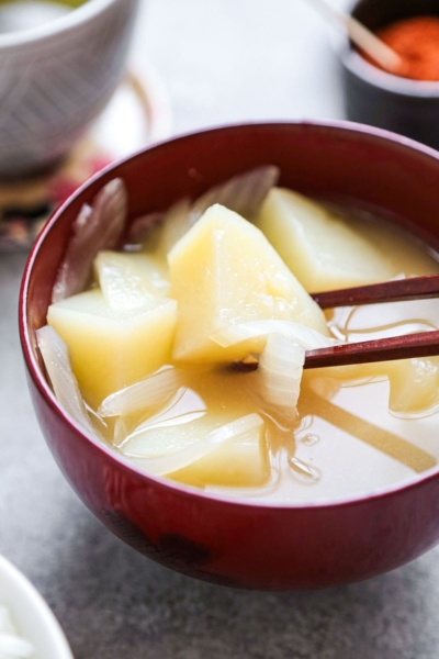 Potato miso soup