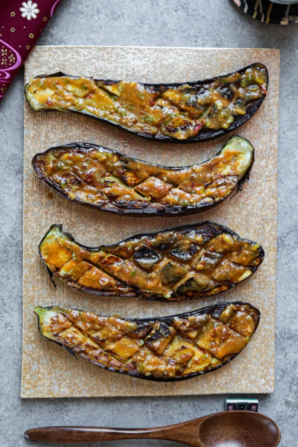 Szechuan Style Nasu Dengaku (Japanese Eggplant) Pickled Plum
