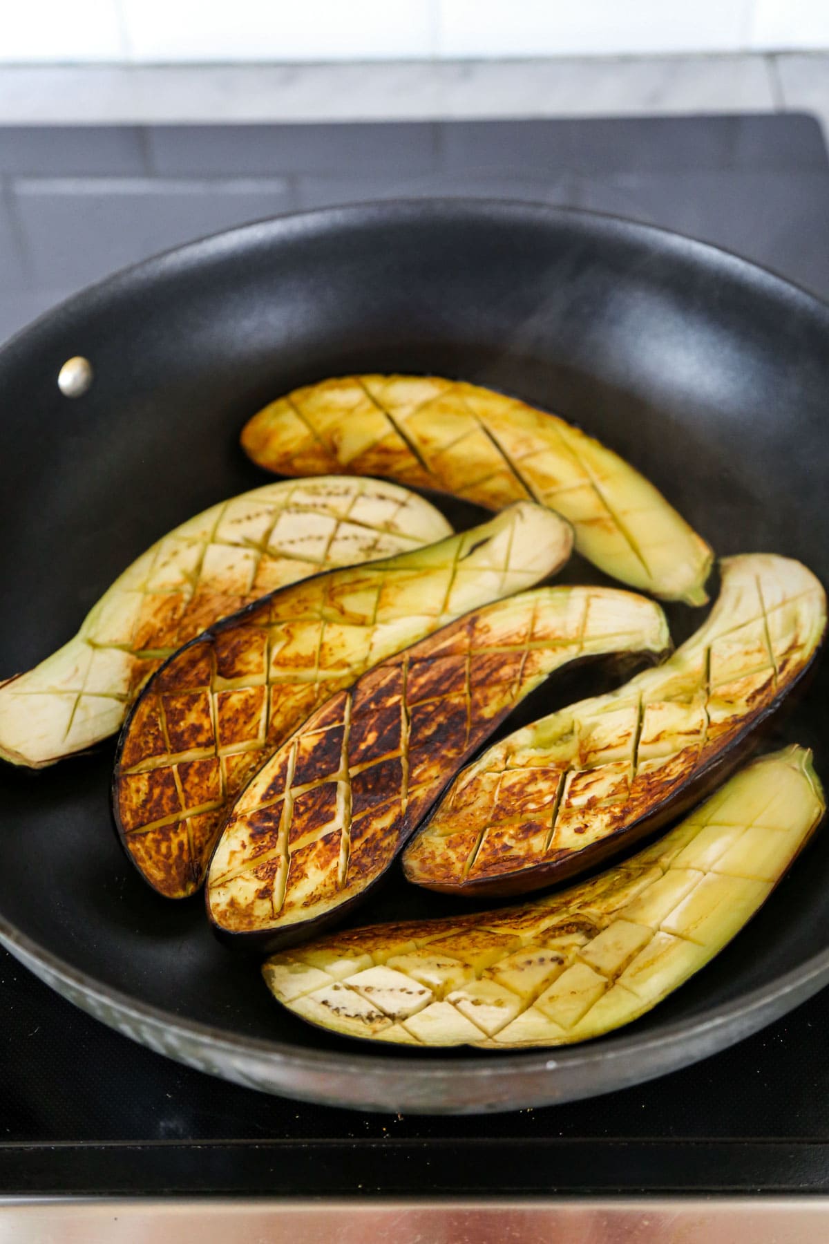 sliced eggplant