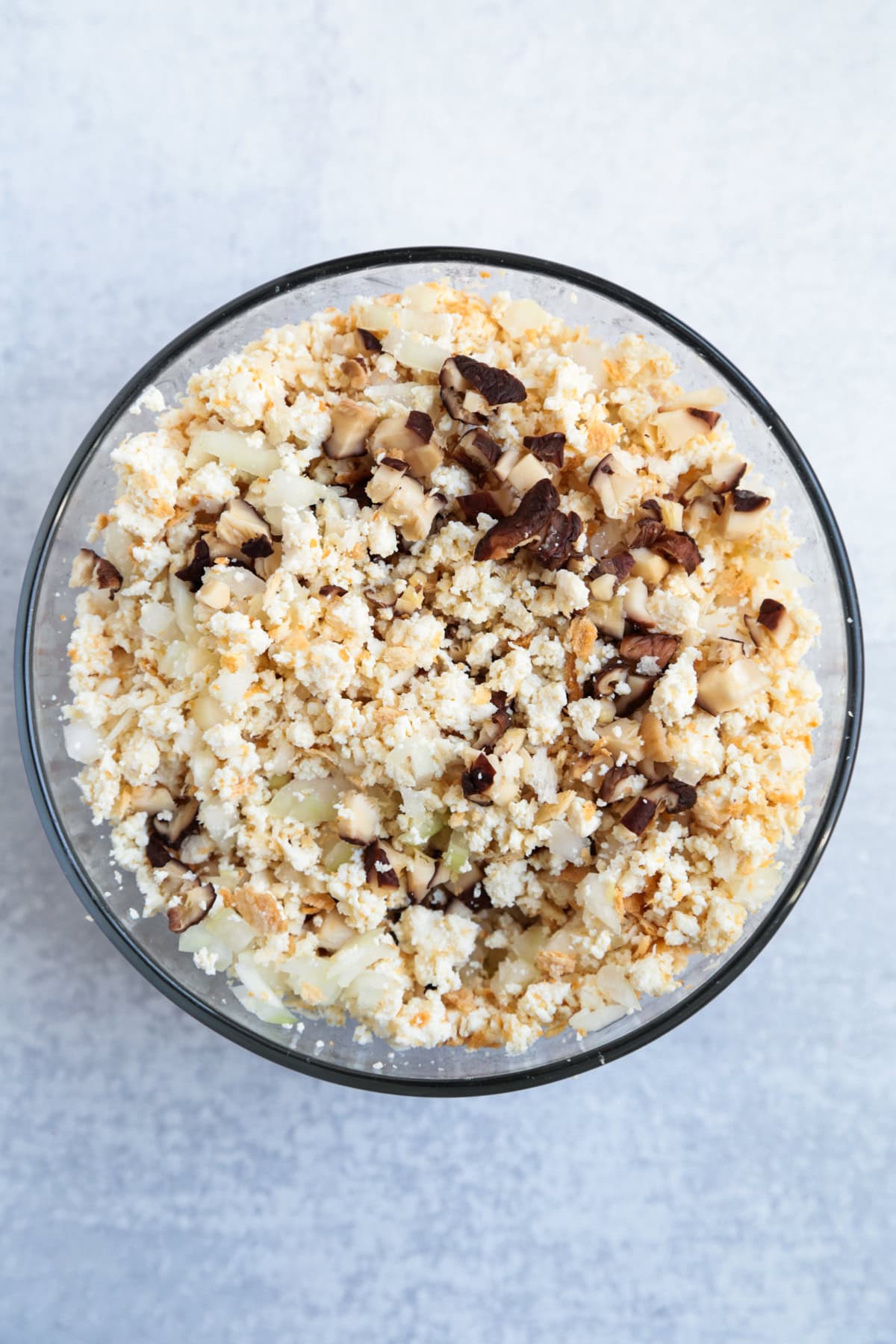 tofu breadcrumbs and mushrooms