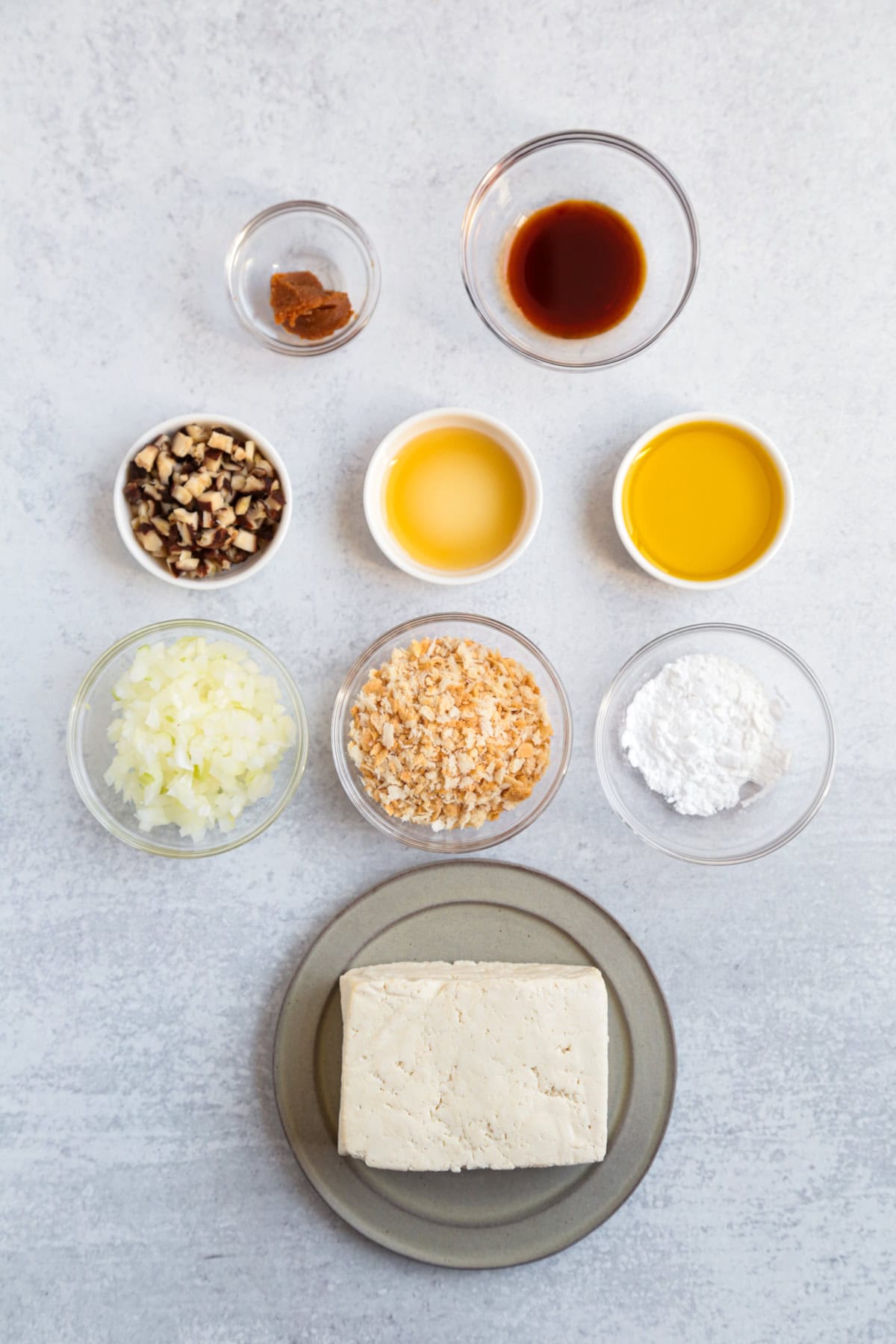 ingredients for tofu burger patties