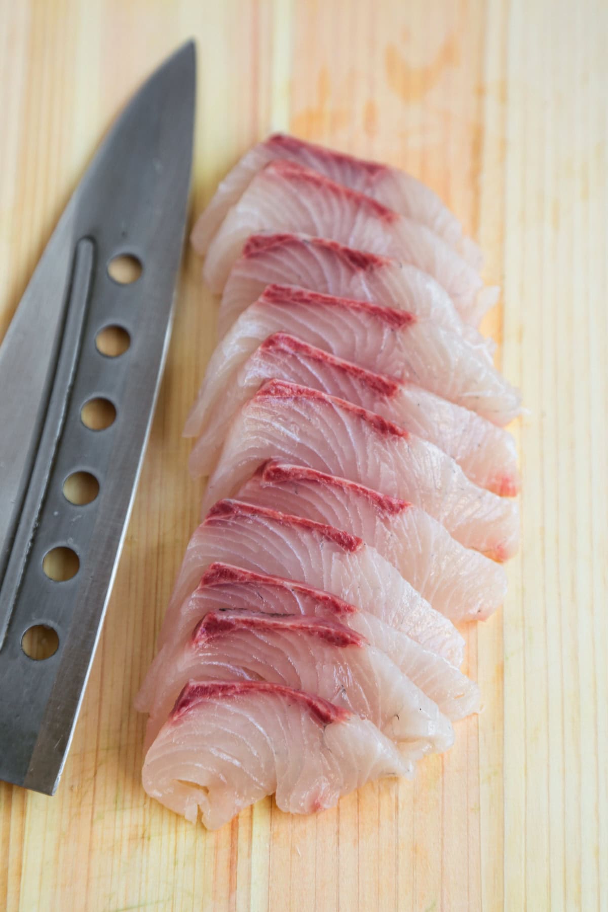 sliced yellowtail