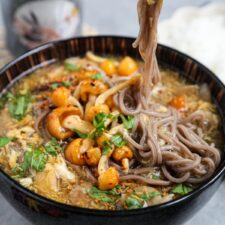 Soba Ankake With Mushroom, Yuba And Egg (そばあんかけ) | Pickled Plum