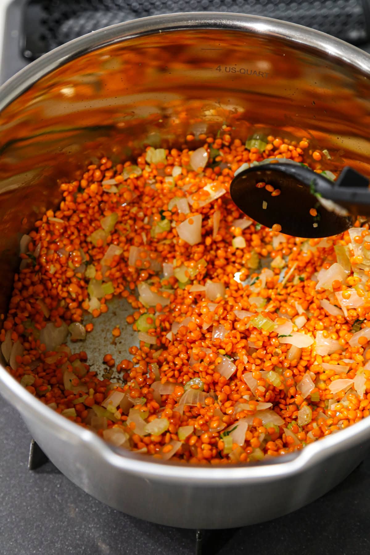 red lentils and veggies