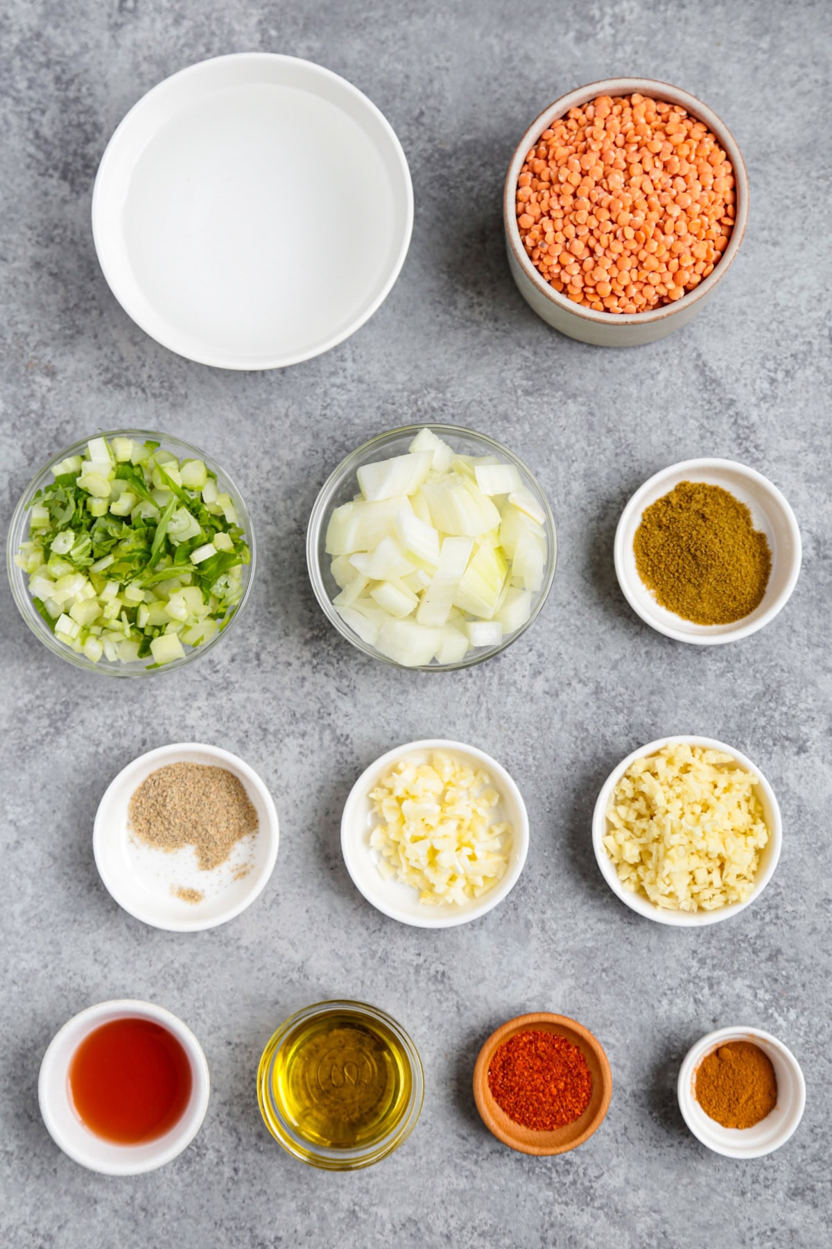 ingredients for spicy dahl soup