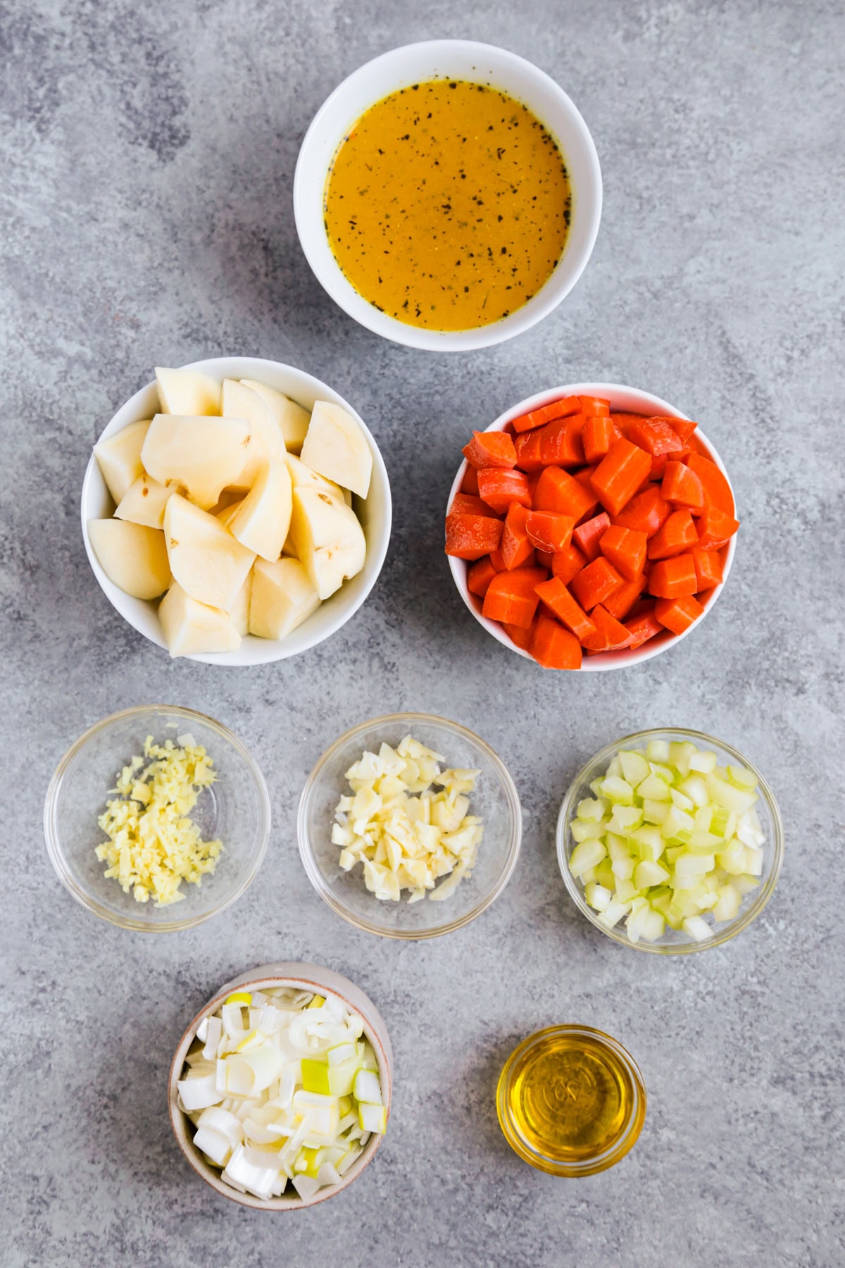 ingredients for vegetable potage