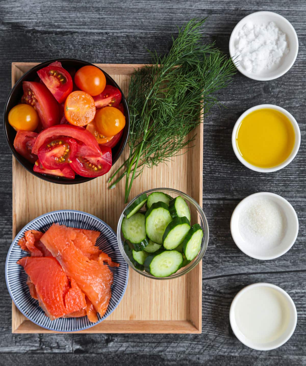 ingredients Tomato and Smoked Salmon Salad