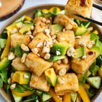 Crispy tofu salad