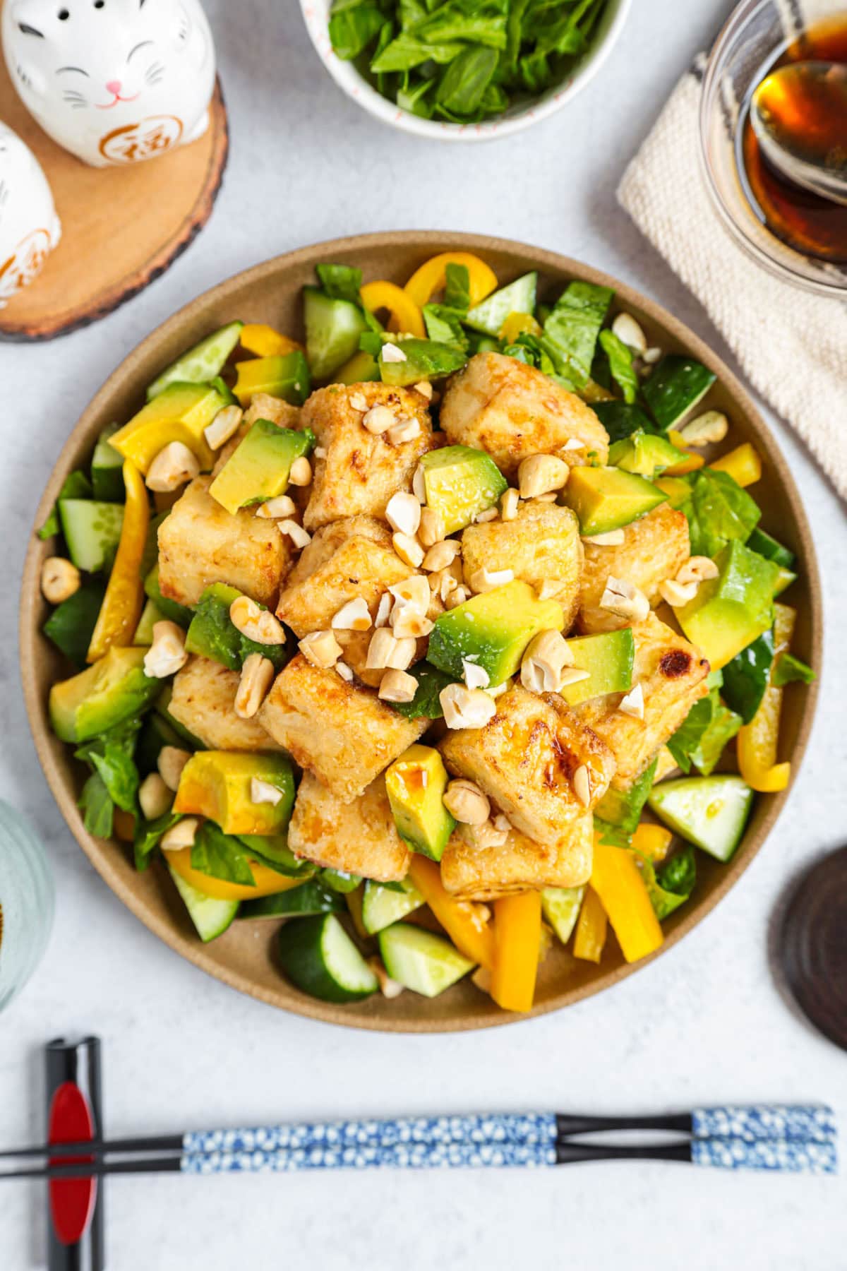 Crispy tofu salad