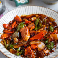 Black vinegar fish stir fry