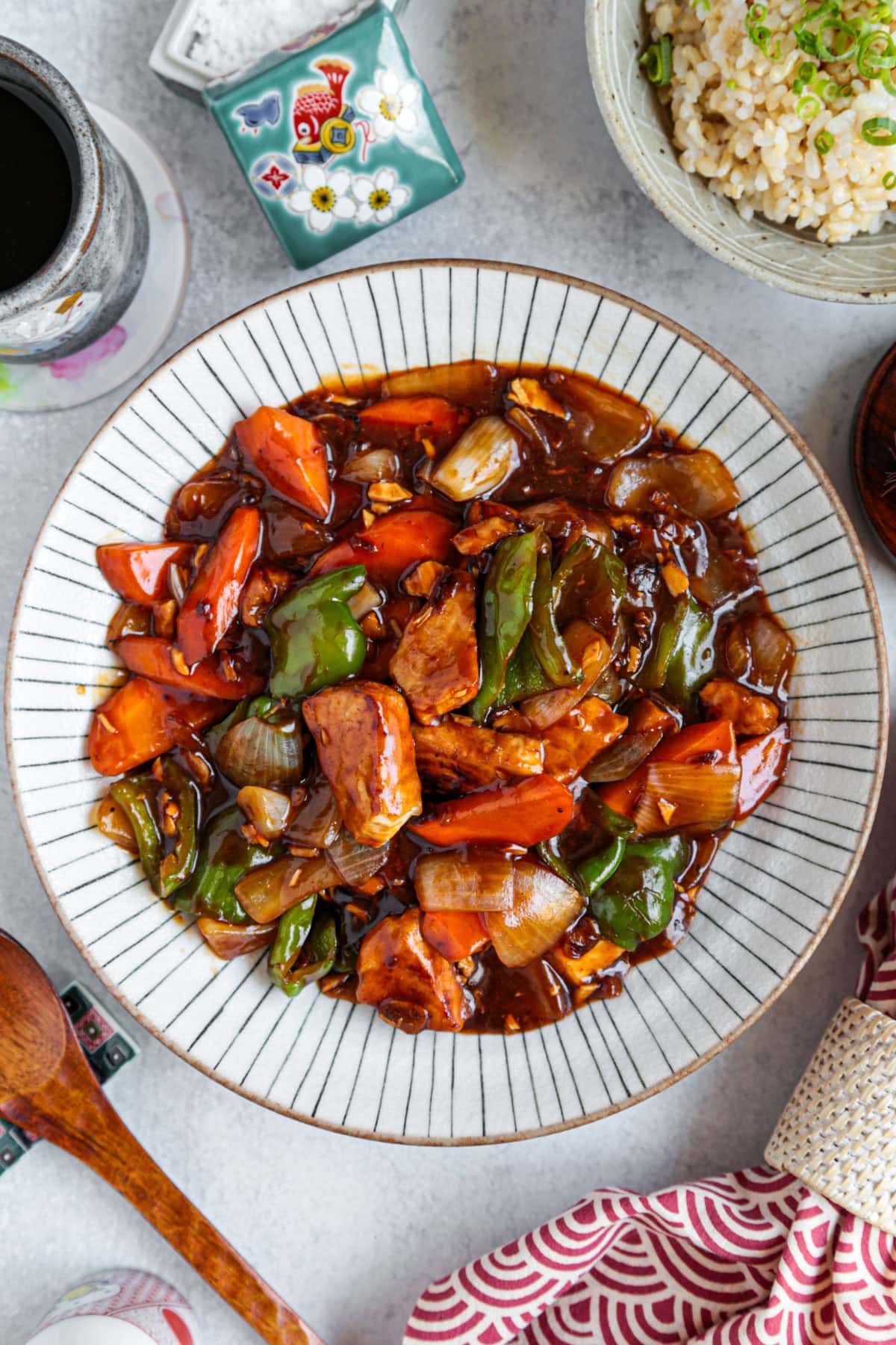 Black vinegar fish stir fry