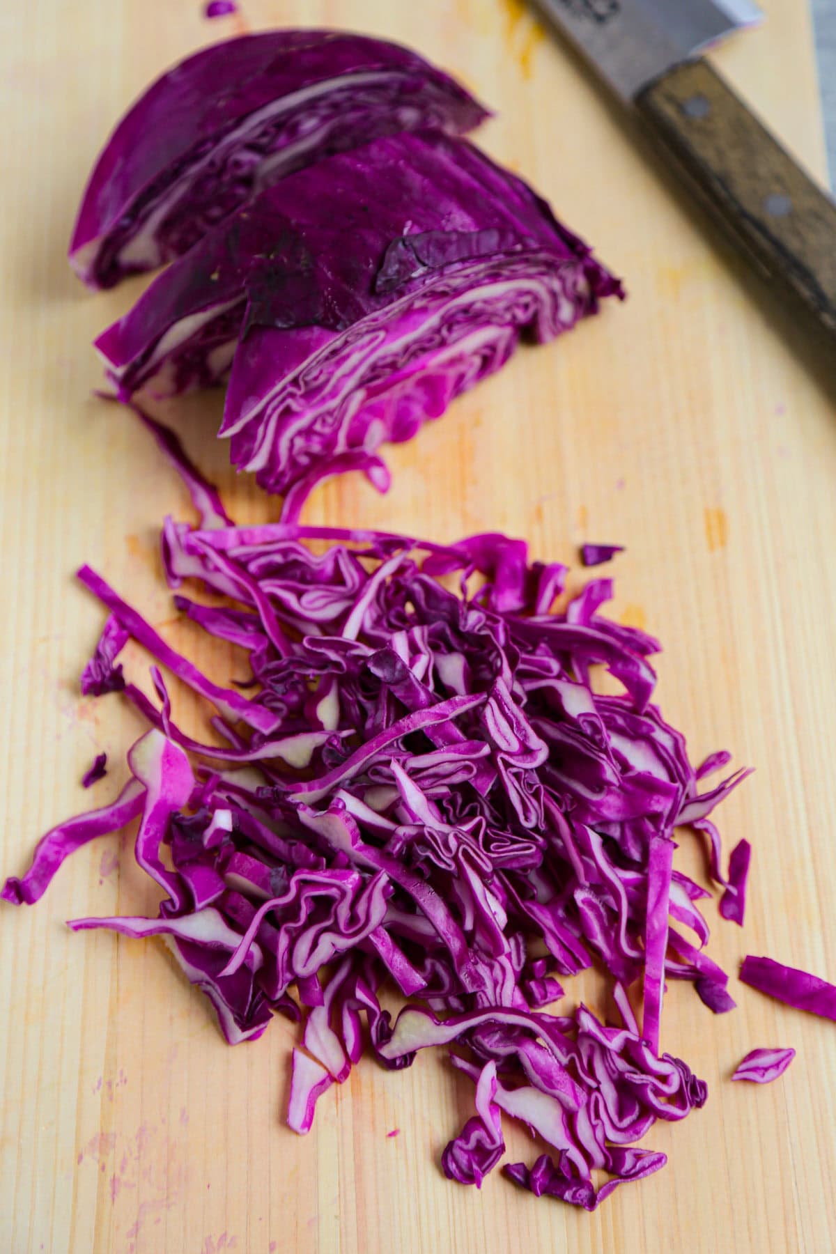 shredded red cabbage