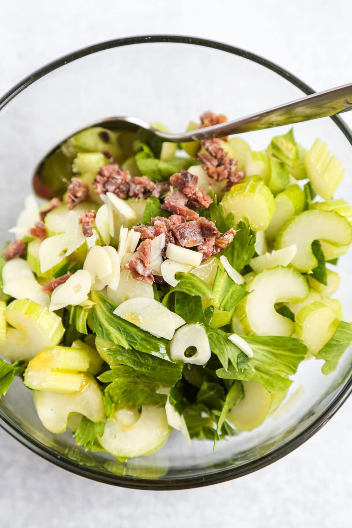 celery, anchovies, garlic