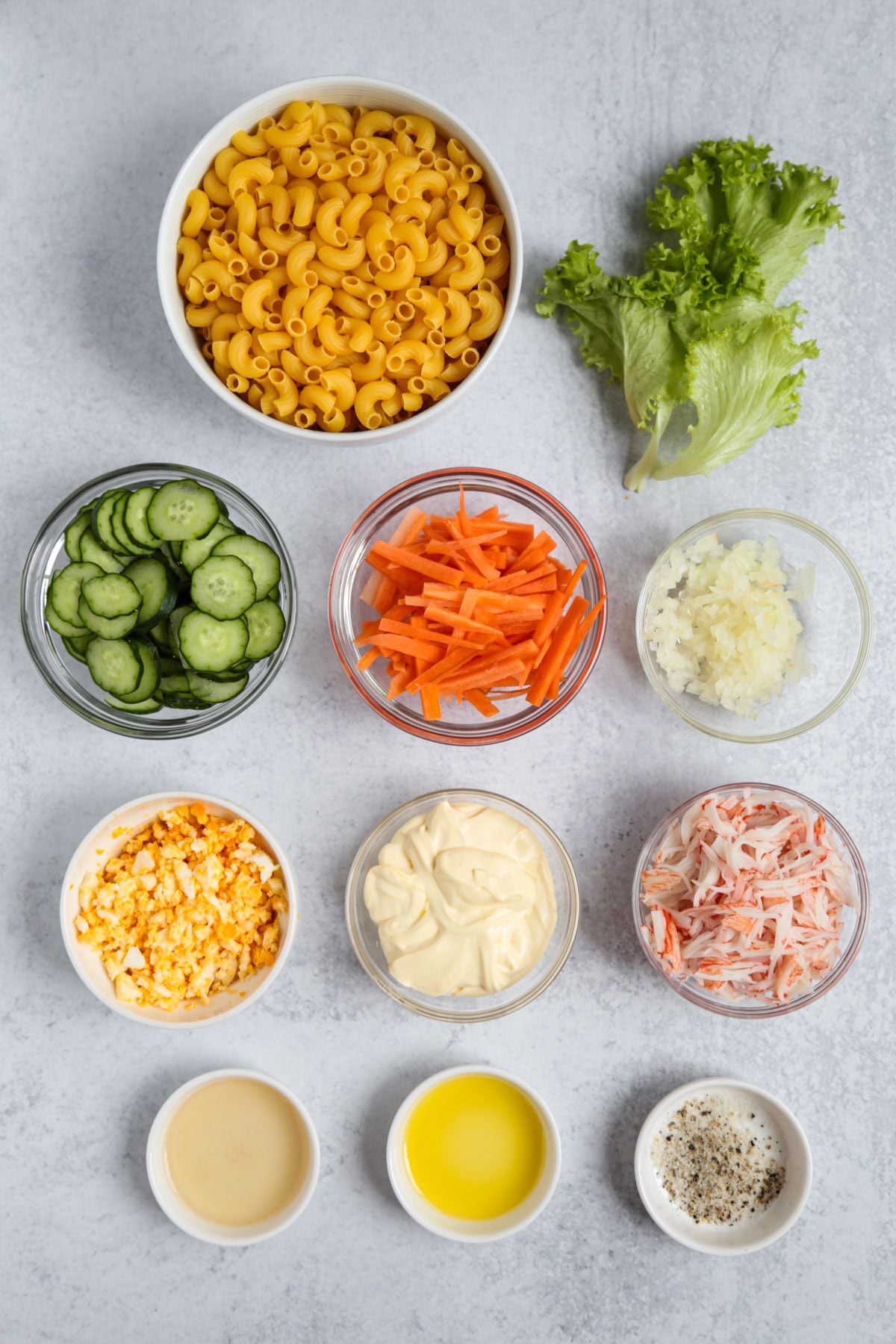 ingredients for macaroni salad