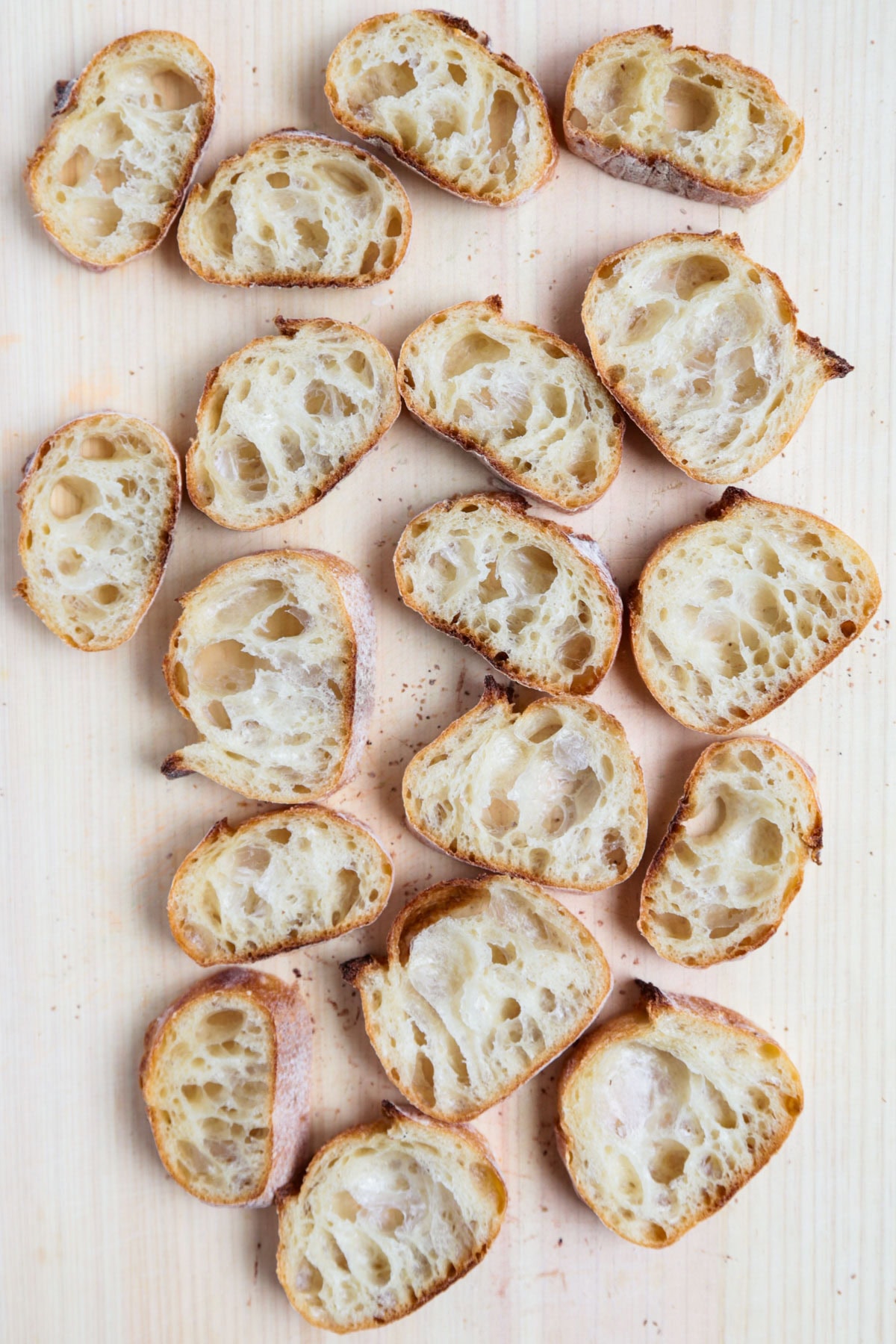 French baguette slices