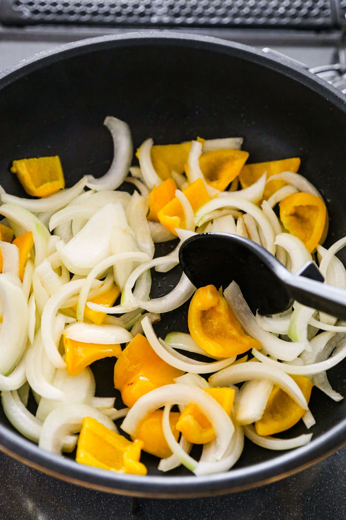 stir fried onions and peppers