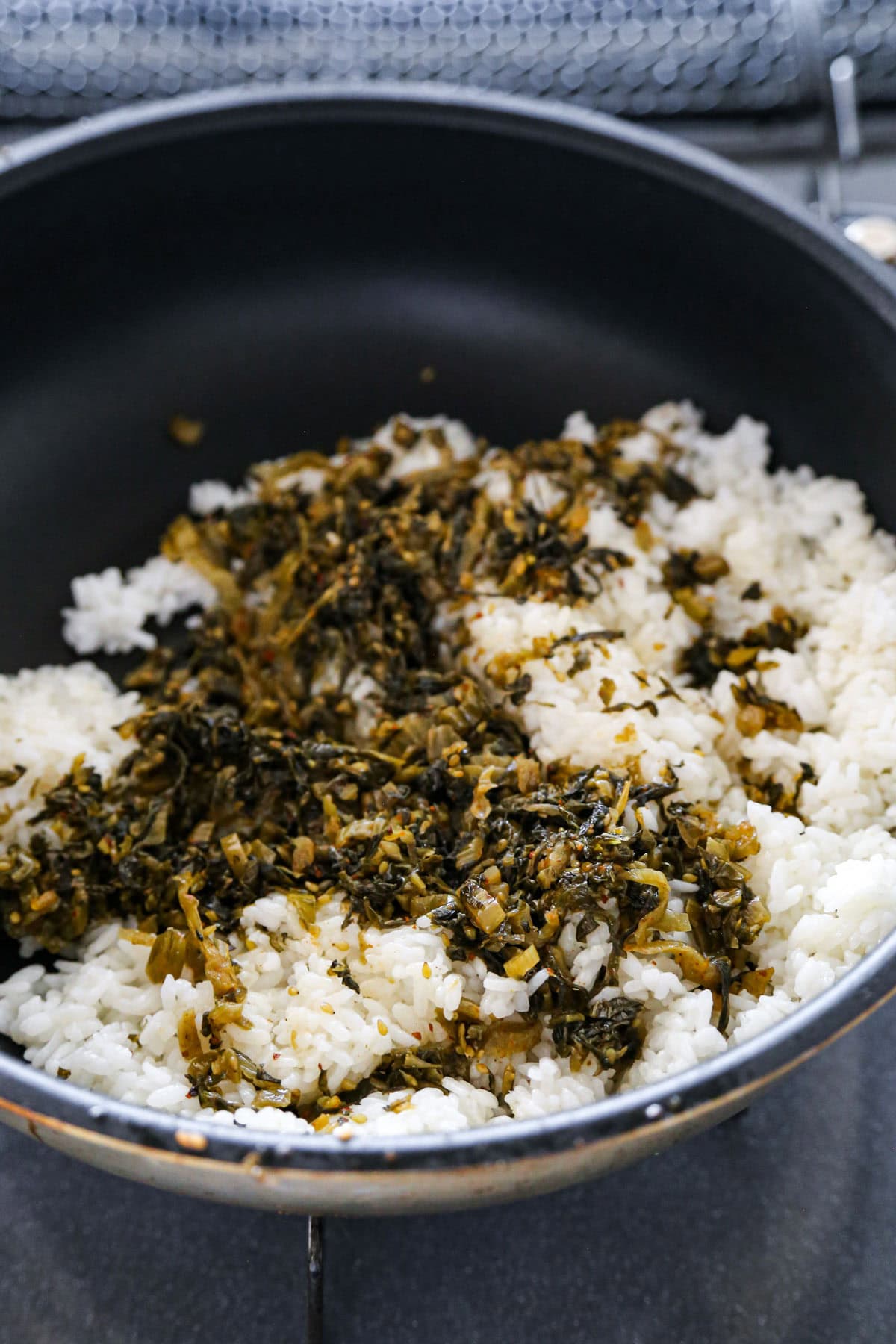 rice and pickled mustard green