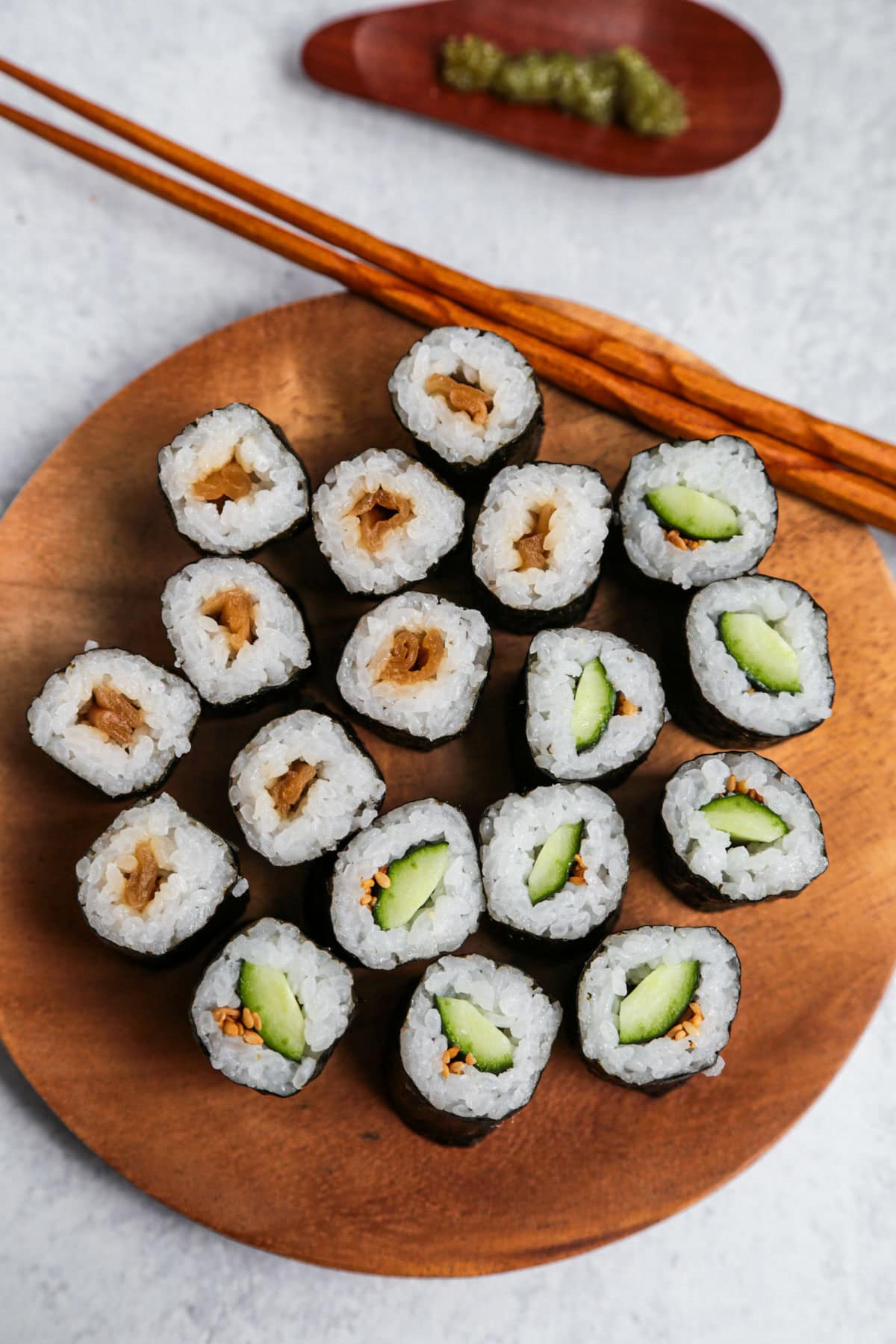 cucumber roll and kanpyo roll
