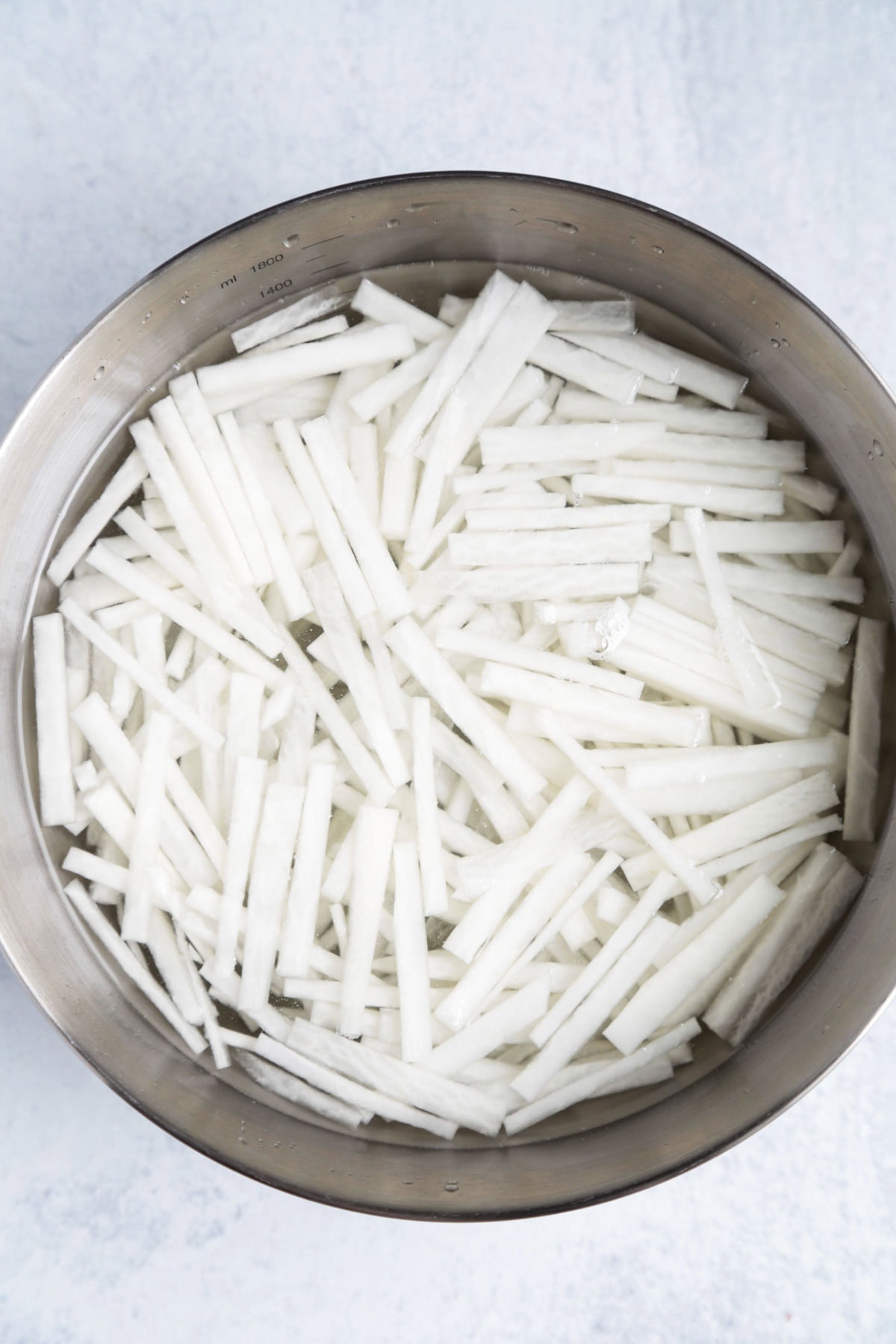 sliced daikon radish