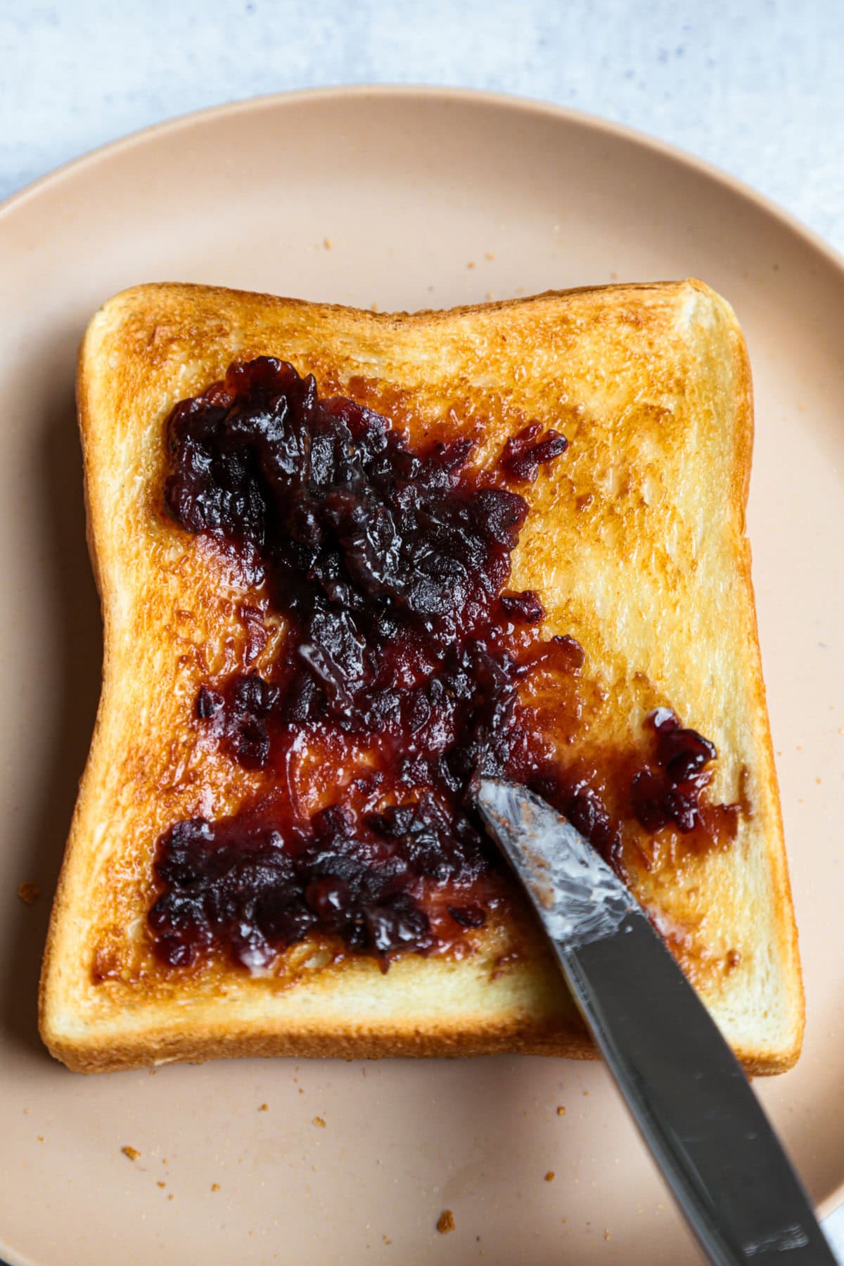 red bean paste over bread