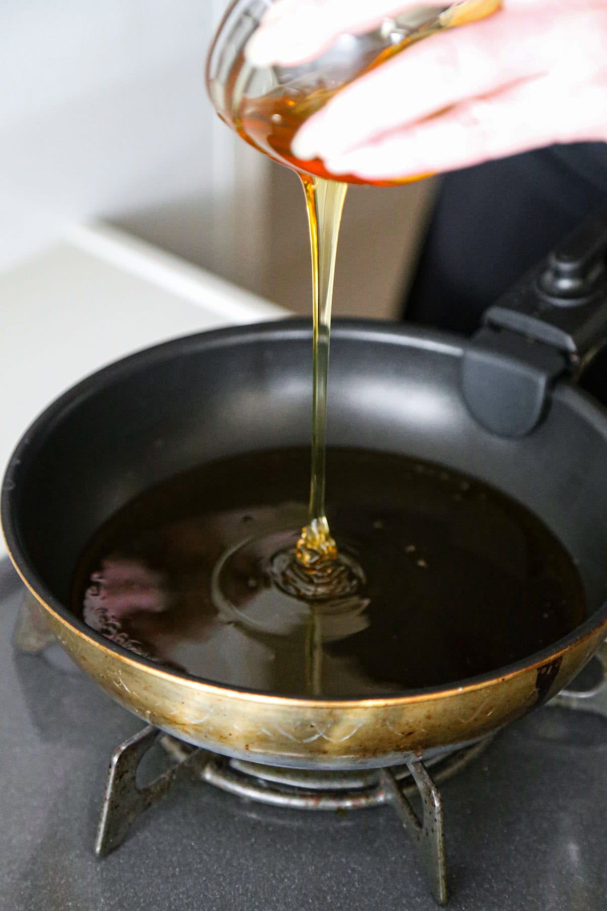 honey in a skillet