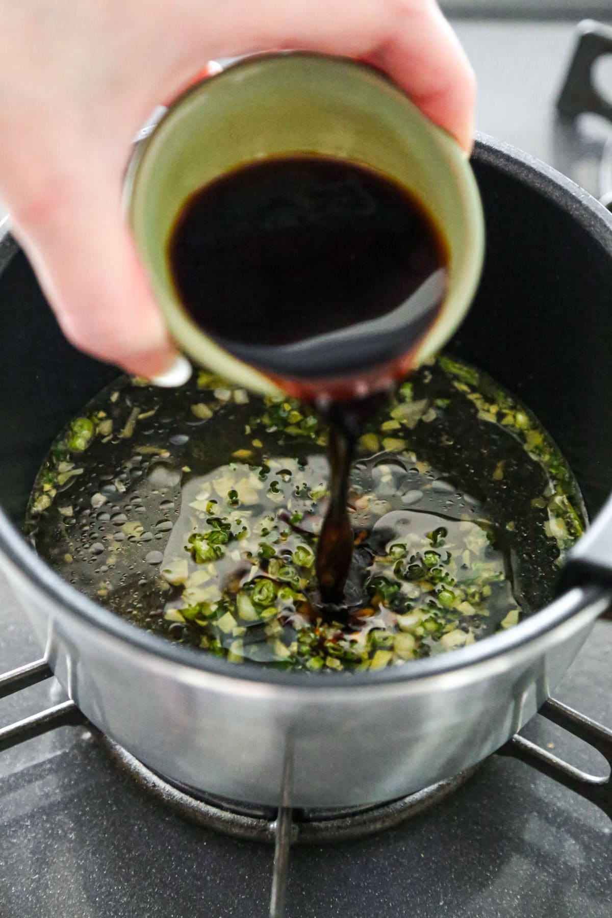 garlic and scallions with soy sauce
