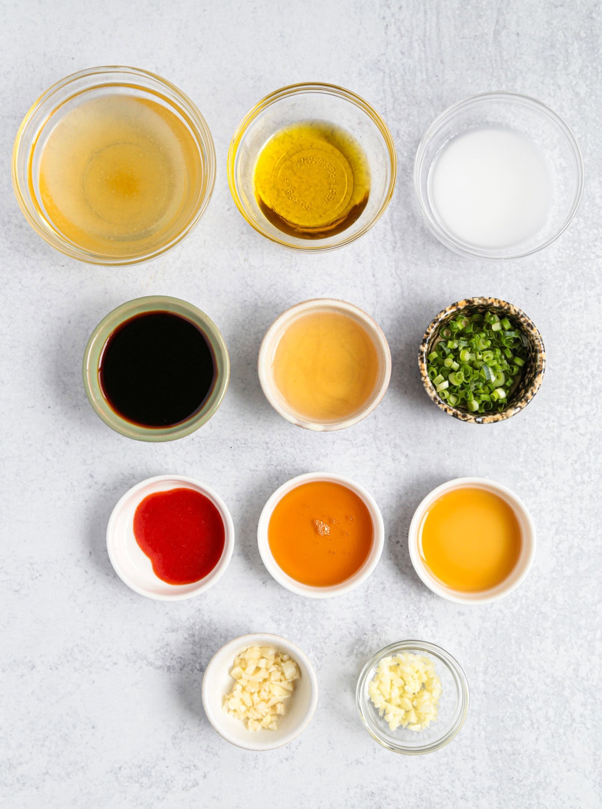 ingredients for Chinese garlic sauce