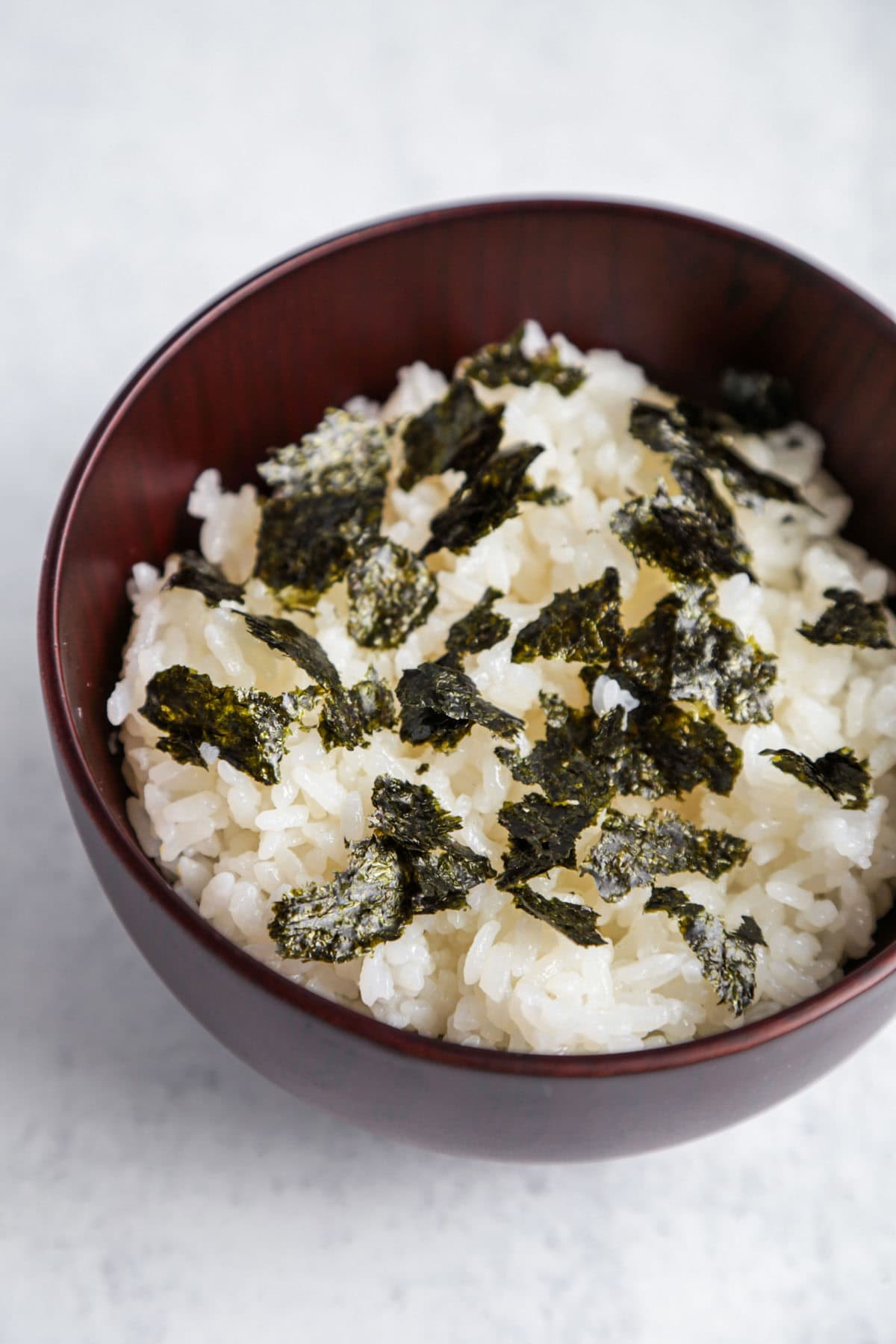 Japanese rice with nori on top