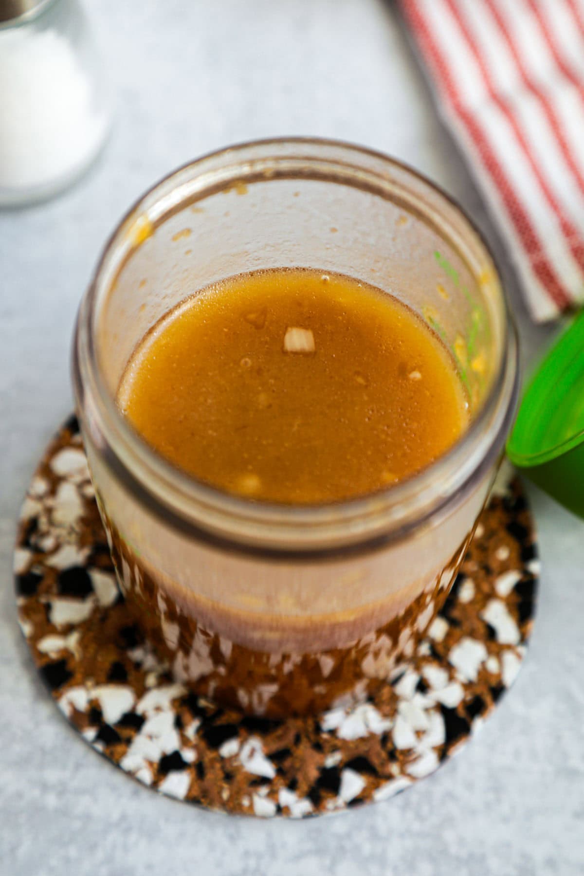 onion dressing in a shaker